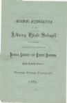 1883 Albany (NY) High School Reunion, Literary & Musical Exercises Handbill 