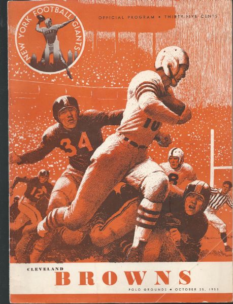 1953 NY Giants (NFL) vs Cleveland Browns Football Program