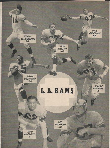 1956 LA Rams (NFL) vs Cleveland Browns Football Program