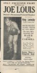 1935 Joe Louis vs King Levinsky Heavyweight Championship Handbill