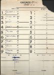 Circa 1980s Chicago Cubs Official Game Used Line-Up Card