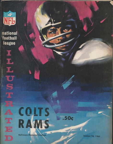 1965 Baltimore Colts vs LA Rams NFL Football Program at Baltimore
