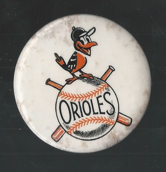1954 Baltimore Orioles Rare Original Bird Logo Pinback