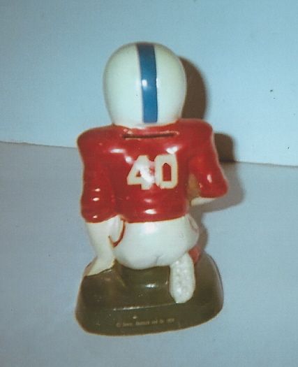 Circa 1970's Ceramic Football Player Bank