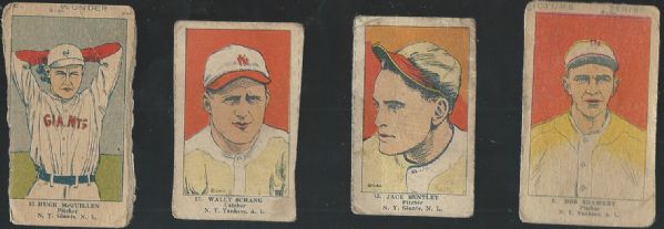 1923 W515 Baseball Strip Card Quintessential Lot of (4) 