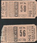 C. 1930s Chicago Cubs Lot of (2) Bleacher Seat Ticket Stubs