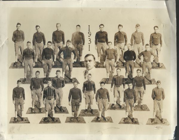 1931 Grinnell College Football Team Roster Photo 