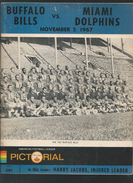 1967 Buffalo Bills (AFL) vs Miami Dolphins Game Program 