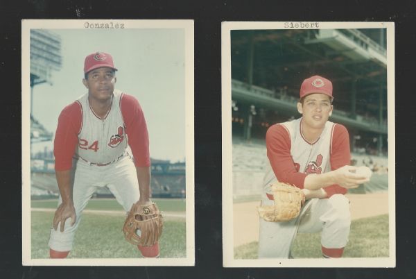 1960's Cleveland Indians Lot of (2) Team-Issued Color Postcard Size Photos