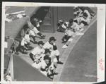 1954 World Series - Cleveland Braintrust with Al Lopez on Dugout Steps Wire Photo