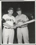 1954 World Series - Dusty Rhodes (Giants) & Vic Wertz (Indians) Wire Photo
