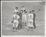 1954 World Series Game # 2 Action TSN Archival Photo with Durocher Mound Meeting