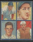 1935 Goudey 4 in 1 Card: Mel Ott (HOF) with Others 