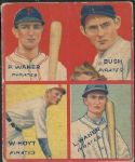 1935 Goudey 4 in 1 card: Paul & Lloyd Waner Plus Waite Hoyt (HOF) & Bush