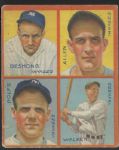 1935 Goudey 4 in 1 Card: Red Rolfe & (3) Others