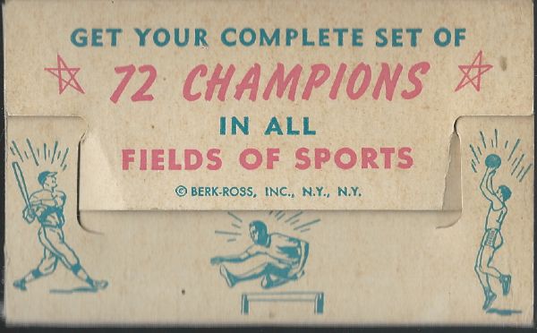 1951 Berk Ross Empty Card Display Box