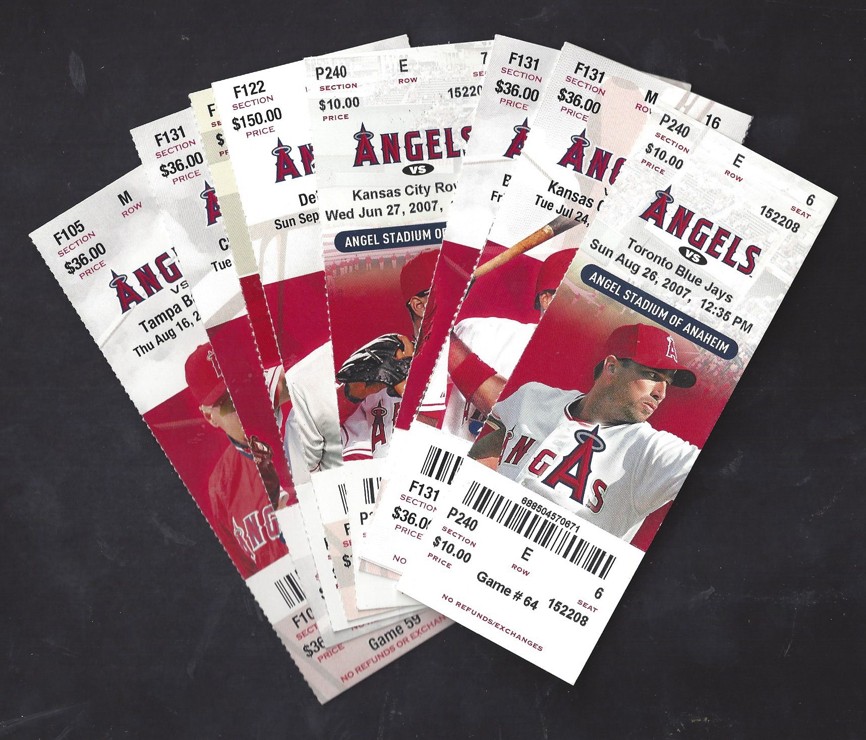 Lot Detail 2007 2012 Anaheim Angels MLB Lot of (9) Tickets