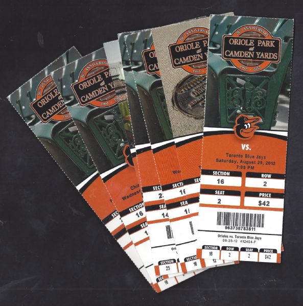 Lot Detail 2012 Baltimore Orioles MLB Lot of (7) Tickets