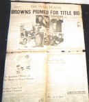1964 Cleveland Browns Primed for Title Bid Headline - One Page of Cleveland Plain Dealer