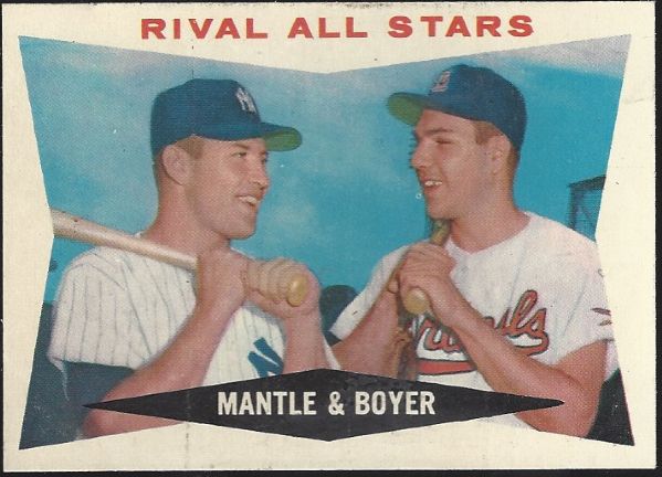 1960 Mickey Mantle & Ken Boyer - Rival All-Stars Tops Card (Better Condition)
