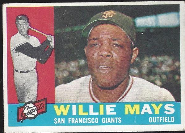 1960 Willie Mays Topps Baseball Card (Better Condition)