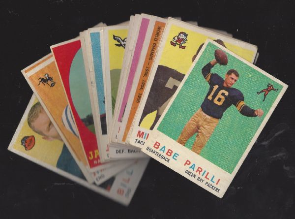 1959 Topps Football Card lot of (17) with (1) 1958 