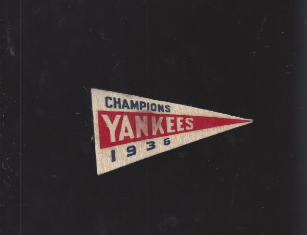 1936 New York Yankees (World Champions) Mini Pennant