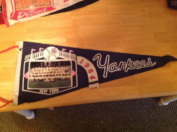 1964 NY Yankees Full Size Team Picture Pennant 