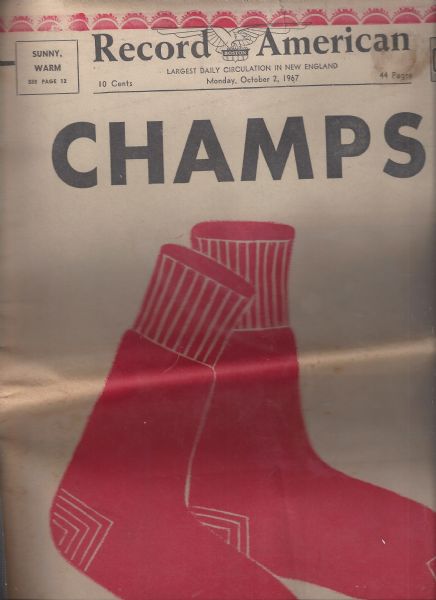 1967 Boston Red Sox Clinch AL Pennant Full Record American Newspaper