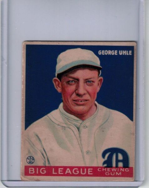 1933 Goudey Card - George Uhle 