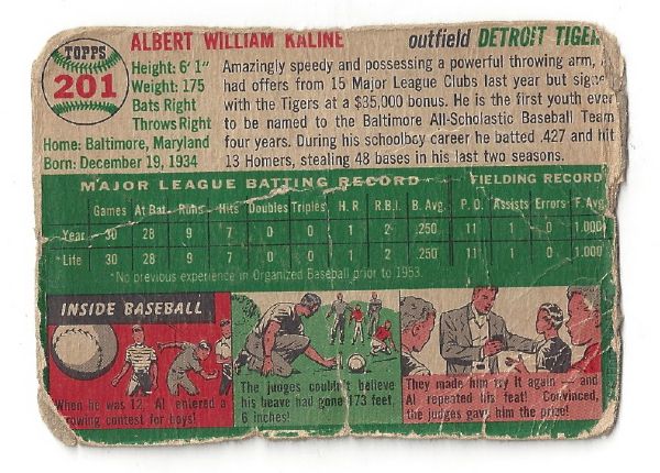 1954 Al Kaline (HOF) Rookie Card 