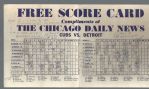 1945 World Series (Cubs vs Tigers) Unofficial Scorecard Issued from Chicago Daily News