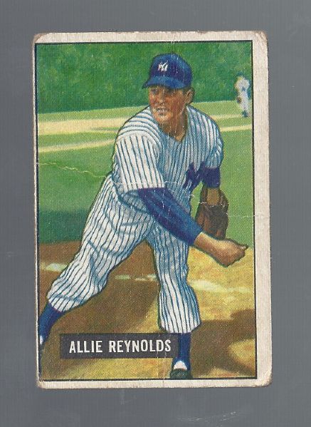 1951 Allie Reynolds (NY Yankees) Bowman Baseball Card