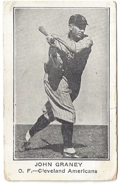 1922 John Graney (Cleveland Indians) E121 American Caramel Card
