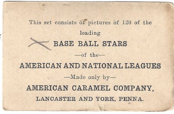 1922 John Graney (Cleveland Indians) E121 American Caramel Card