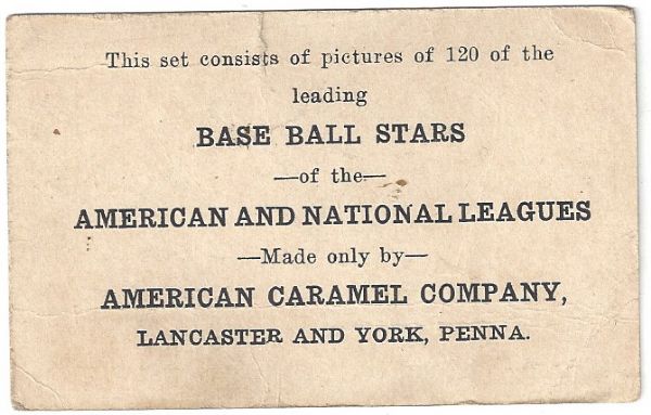 1922 DB Pratt (Boston Red Sox) E121 American Caramel Card 