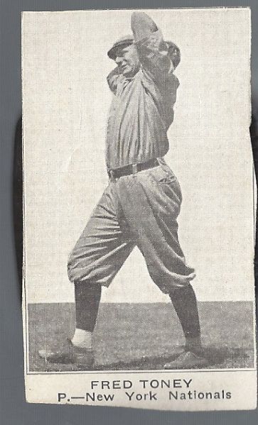1921 Fred Toney W575-1 Baseball Strip Card