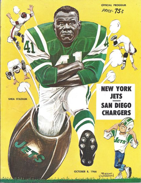 1966 NY Jets (AFL) vs San Diego Chargers Football Program at Shea Stadium