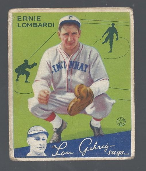 1934 Ernie Lombardi (HOF) Goudey Baseball Card