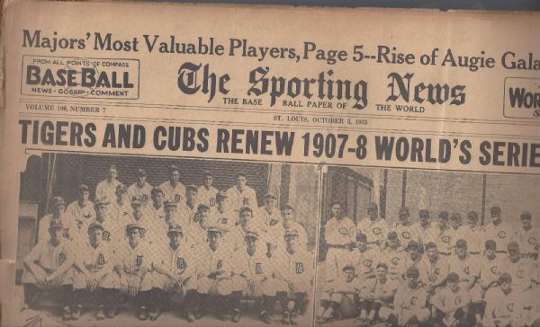 1935 Sporting News World Series Issue (Cubs vs Tigers) Special Issue