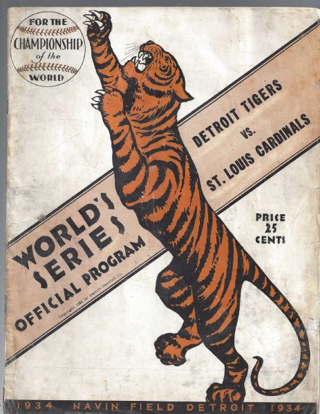 1934 World Series Program (St. Louis Cards vs Detroit Tigers) at Detroit