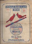 1930 World Series Program (Cardinals vs Athletics) at St. Louis