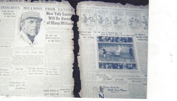 1911 World Series (A's vs Giants) Large Size Two Page Display Papers from a Bound Volume