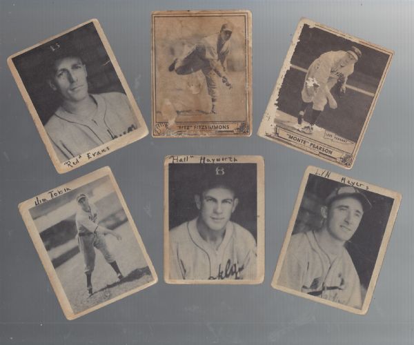 1939 - 1940 Playball Baseball Card Lot of (6) - Lesser Condition