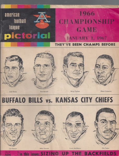 1966 AFL Championship (Buffalo Bills vs. KC Chiefs) Game Program