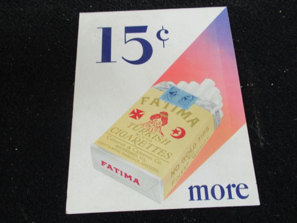 C. 1940's/50's Fatima Cigarettes Original Display Board