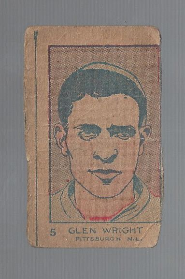 1920's Glen Wright (Pittsburgh Pirates) Hand-Cut Baseball Strip Card