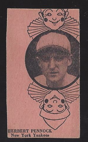 1928 Herb Pennock (HOF) Baseball Strip Card