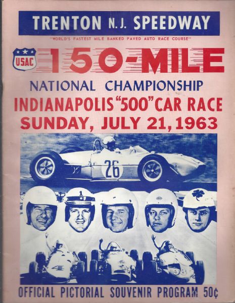 1963 Trenton, NJ - 150 Mile National Championship Auto Racing Program