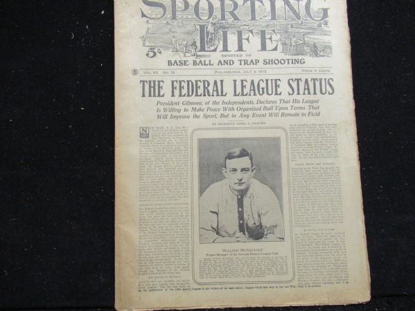 1915 Sporting Life Full Magazine/Paper with Federal League Coverage